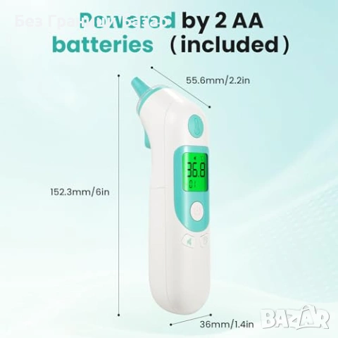 Нов Дигитален ушен термометър 1s, 3-цветна аларма, Mute, 40 памет, снимка 9 - Други - 53681617