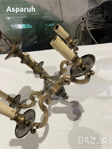Стар бронзов полилей, снимка 3 - Антикварни и старинни предмети - 52931830