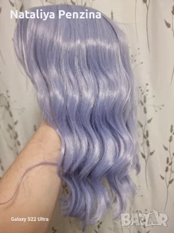 Светло Лилава вълниста перука, снимка 7 - Аксесоари за коса - 48856604
