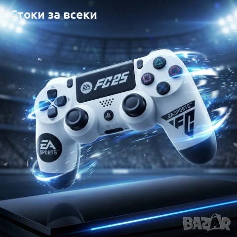 Безжичен джойстик за PS4 с тъчпад, вибрация и LED осветление – FC25 / GTA дизайн, снимка 3 - Джойстици и геймпадове - 53225305