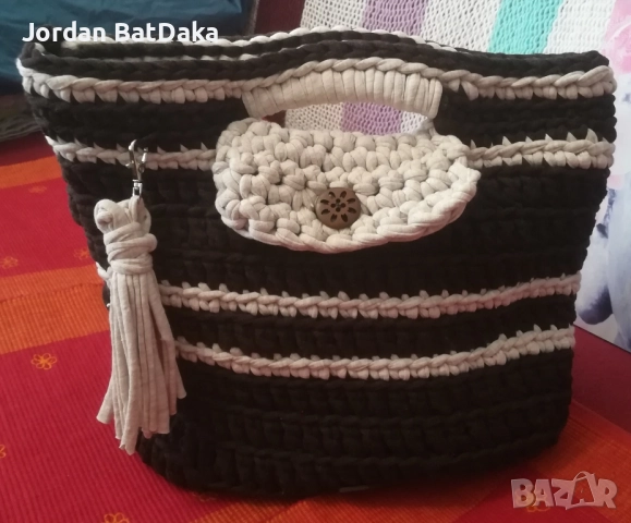 Хендмейд плетена чанта, снимка 2 - Чанти - 51612835