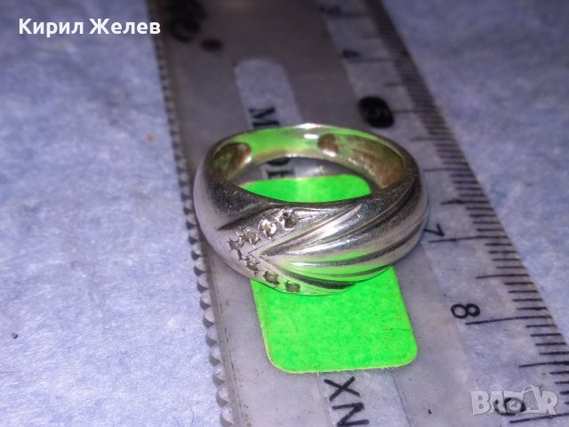 СКЪПОЦЕНЕН РЕТРО СРЕБЪРЕН ПРЪСТЕН ВИСОКА ПРОБА СРЕБРО ИНКРУСТИРАН сЮВЕЛИРНО ФАСЕТИРАНИ ЦИРКОНИ 34828, снимка 4 - Антикварни и старинни предмети - 40488082