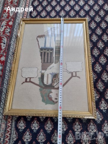 Стара бродирана картина #2, снимка 5 - Други ценни предмети - 44480368