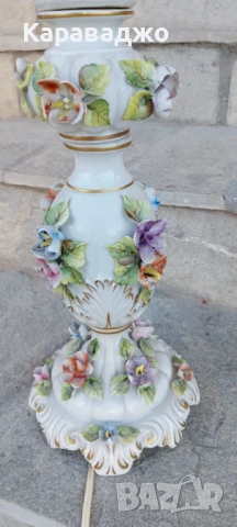 Голяма Порцеланова Лампа, снимка 5 - Настолни лампи - 50751951