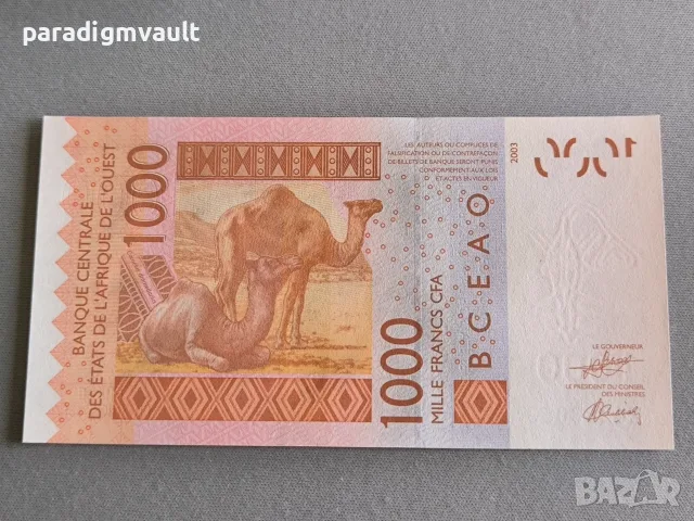 Банкнота - Кот д'Ивоар - 1000 франка UNC | 2003г., снимка 2 - Нумизматика и бонистика - 56244600