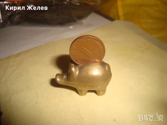 БРОНЗОВО ПРАСЕНЦЕ КАСИЧКА с 1 ПФЕНИГ СТАРА ФРГ МОНЕТА ФИГУРКА СТАТУЕТКА за КОЛЕКЦИЯ МЕСИНГ 26348, снимка 7 - Колекции - 34806231