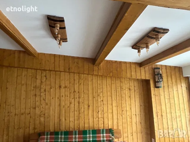 Полилеи от автентични реставрирани дъбови бъчви с ръчно изработени дървени чашки , снимка 15 - Полилеи - 49844600