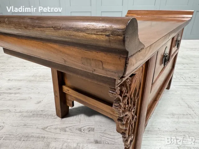 Китайски, конзолен шкаф, масив, дърворезба Д1044, снимка 6 - Шкафове - 56021666