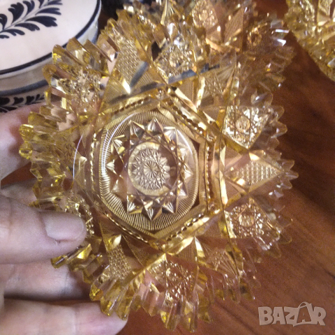 Бохемски рядък жълт кристал купи разпродажба, снимка 5 - Сервизи - 36222590