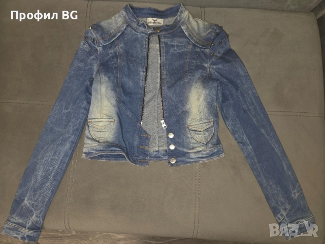 Дамско дънково яко - 36 размер, снимка 3 - Якета - 55981671