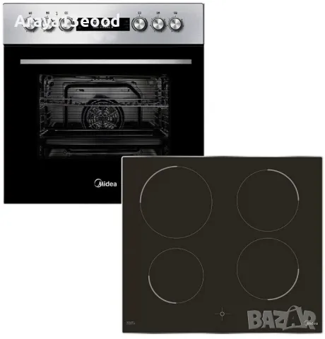 Индукционен комплект печка и плот за вграждане Midea - OSK 3875 IX - неръждаема стомана 2 г Гаранция