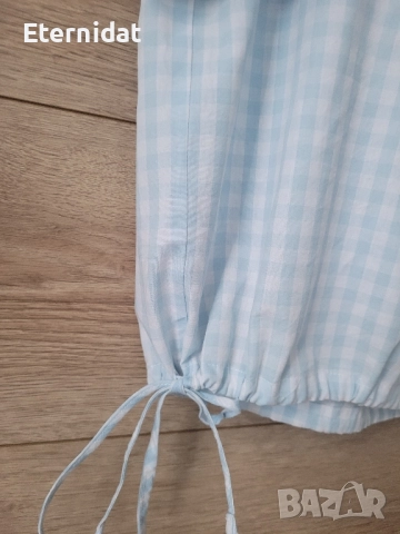 Дамска блуза с бродерии бяло и син, снимка 2 - Тениски - 51802826