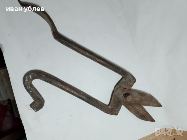 стара кована ножица за ламарина, снимка 2 - Антикварни и старинни предмети - 53733747