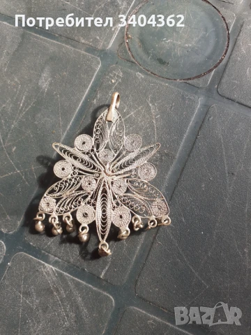 Красив накит висулка филигран, снимка 4 - Антикварни и старинни предмети - 50918586