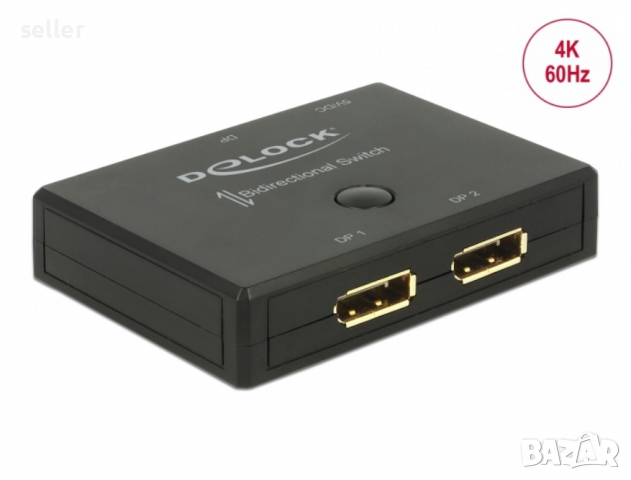 Delock DisplayPort комутатор с 2 входа и един изход