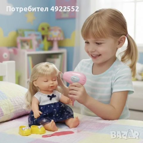 Кукла с мигащи очи, аксесоари и звуци – Идеален подарък за малки принцеси, снимка 3 - Кукли - 55705811