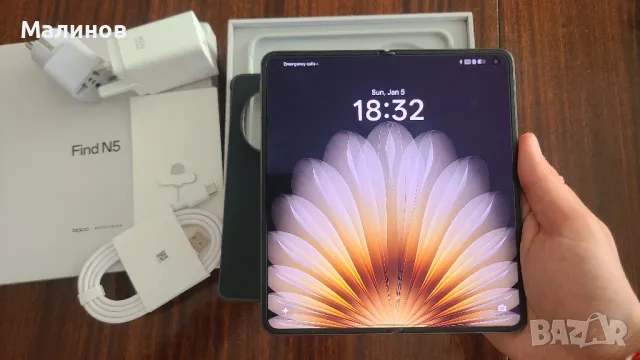 Oppo Find N5 Dual sim 5G с Android auto най-тънкият сгъваем тел. от Get Mobile , снимка 11 - Телефони с две сим карти - 49226030