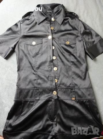 Apart S/M къс дамски черен гащеризон от сатен, снимка 2 - Гащеризони - 40940777