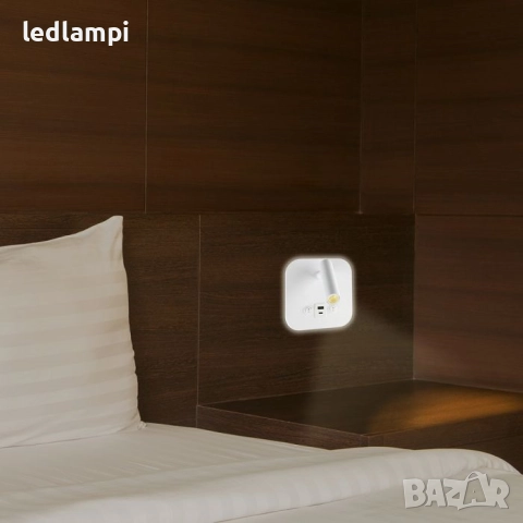 LED Аплик 8W С USB/PD Порт Бял Топло Бяла Светлина, снимка 10 - Лампи за стена - 51443627