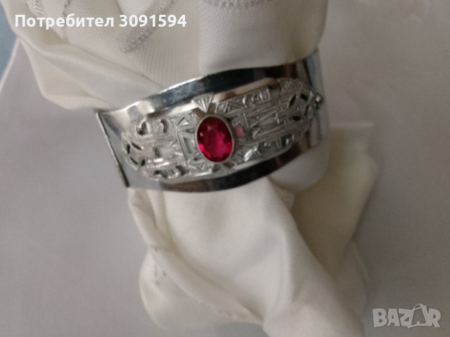 Стара стилна дамска гривна новохром, снимка 2 - Антикварни и старинни предмети - 41442676