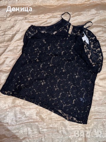Черен дантелен топ, снимка 1