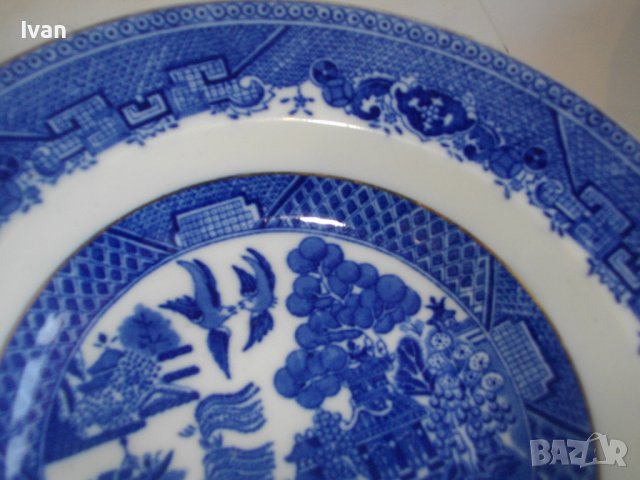 Винтидж Порцелан 1949г-1957г-VICTORIA PORCELAIN WILLOW FENTON-Made in ENGLAND-4 бр.НОВИ Чинии ф230мм, снимка 9 - Чинии - 39895680