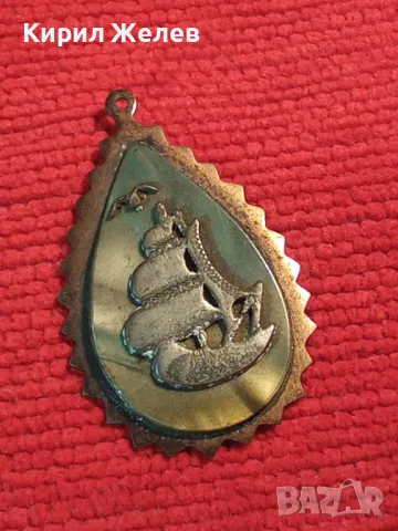 СТАР ПОСРЕБРЕН ПЛАТНОХОД МЕДАЛЬОН от СЕДЕФ и БРОНЗ 7130, снимка 8 - Антикварни и старинни предмети - 29815018