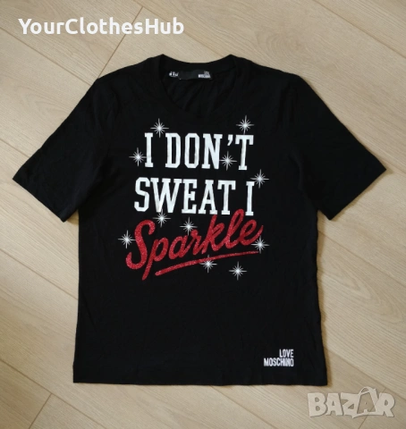 Love Moschino I DON'T SWEAT I Sparkle 38 (S/M) size Дамска тениска