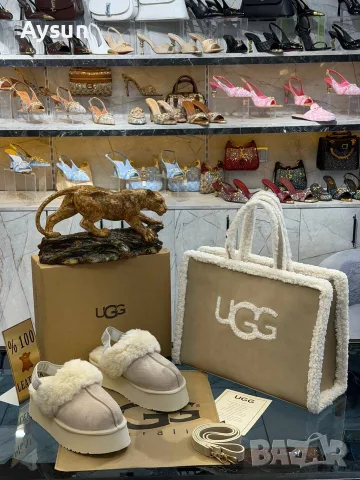 UGG естествена кожа боти и чанта сет