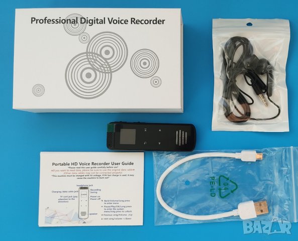 мини аудио рекордер подслушвател диктофон MP3 плейър 24 часа запис, снимка 7 - MP3 и MP4 плеъри - 41706219