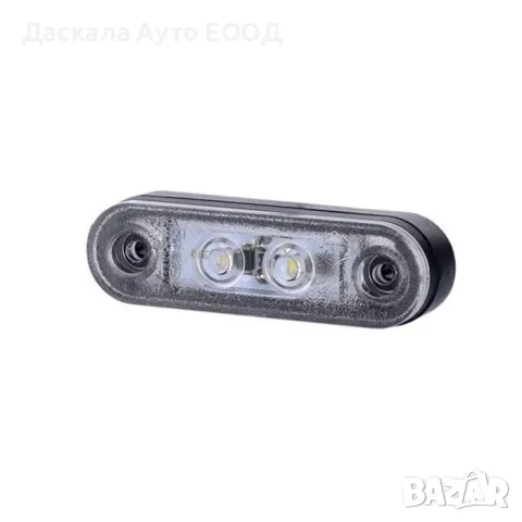 LED габарит – флаш с 2 СМД диода двойна черна основа 12-24V за ролбар, снимка 3 - Аксесоари и консумативи - 48651700
