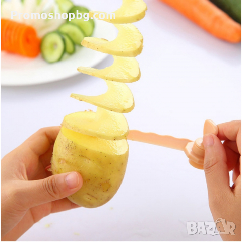 Нож / Уред за рязане на картофен чипс и зеленчуци на спирала, снимка 8 - Други - 36120856