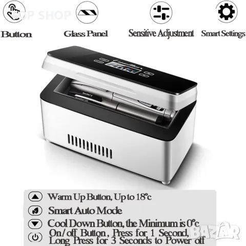 НОВ Преносим хладилник за лекарства, 3 батерии, CoolBox, инсулин, медицинска хладилна чанта, снимка 11 - Хладилници - 48787204