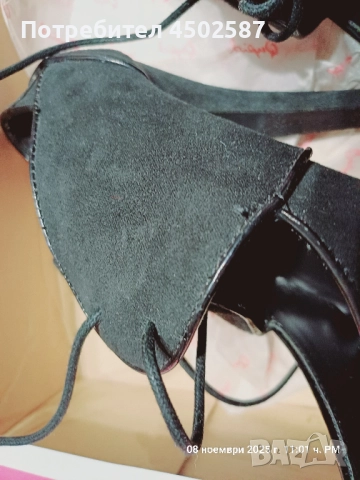 Черни обувки в връзки и 15 см ток, снимка 9 - Дамски обувки на ток - 52949125