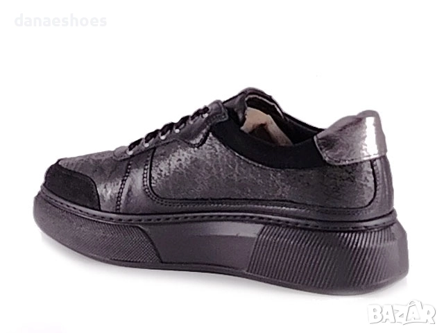 Дамски спортни обувки от естествена кожа в черно , снимка 10 - Дамски ежедневни обувки - 47205148