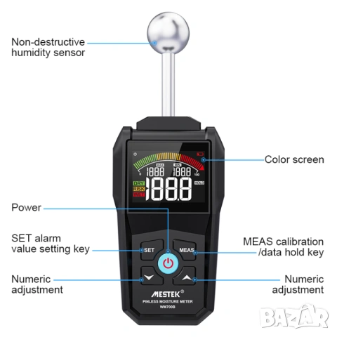 Mestek WM700B влагомер, снимка 3 - Друга електроника - 53698527