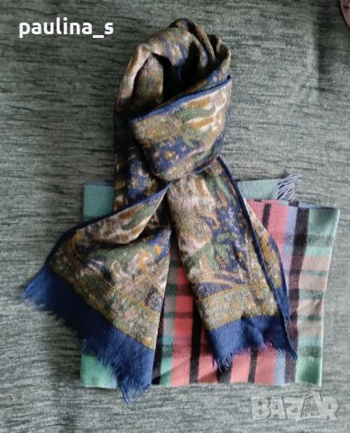 Винтидж / пет (5) броя Зимни Шалове от Вълна и Кашмир / различни видове , снимка 4 - Шалове - 44175076