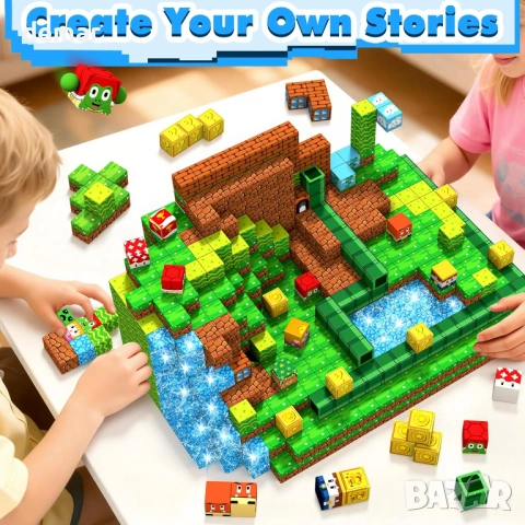 Магнитни строителни блокчета, сензорни играчки, 3+ години, 108 части, снимка 7 - Образователни игри - 53594139