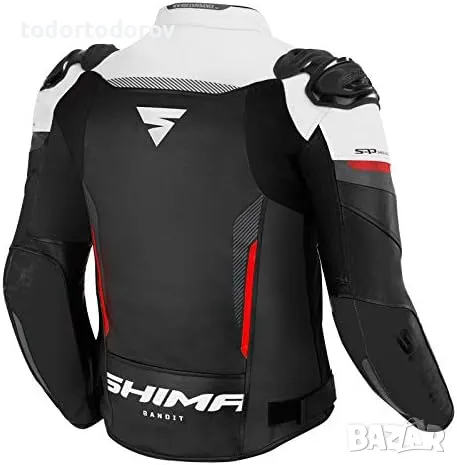 Топ Цена Кожено мото яке SHIMA BANDIT 2.0 Black/Red,всички протектори, снимка 3 - Аксесоари и консумативи - 49064706