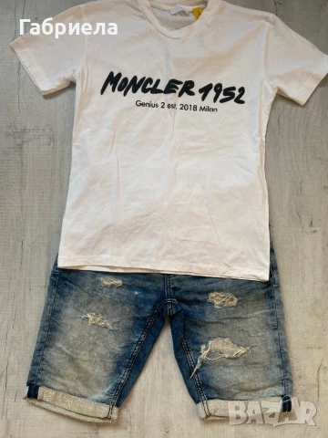 Къси дънкови панталони и тениска Moncler