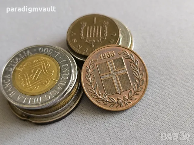 Mонета - Исландия - 5 аурар | 1966г., снимка 2 - Нумизматика и бонистика - 50291379