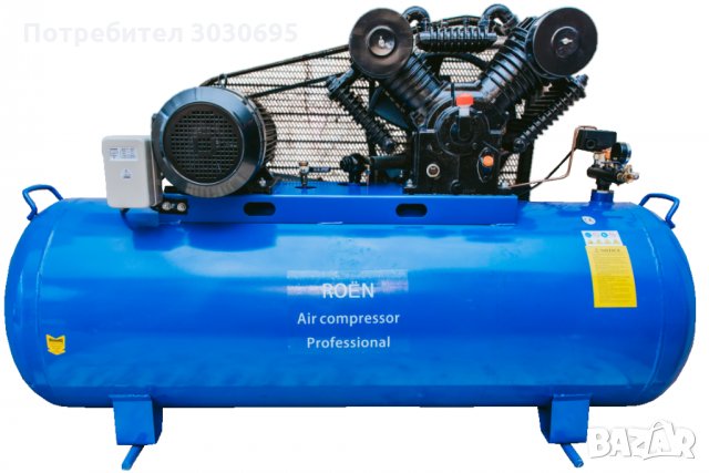 Професионален бутален компресор за въздух 500L модел: ROEN 500