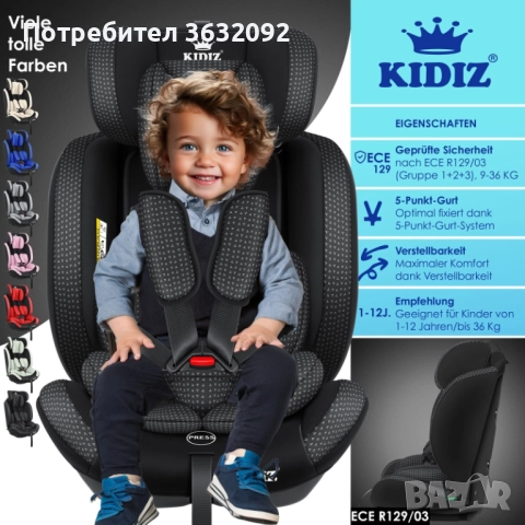 Детско столче за кола 9-36 кг , снимка 2 - Столчета за кола и колело - 52693756