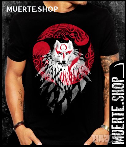 Черна тениска с щампа JAPAN DOG