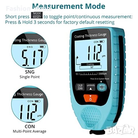 Нов Уред за измерване на дебелината на боя стомана покритие автомобил, снимка 6 - Друга електроника - 41539649