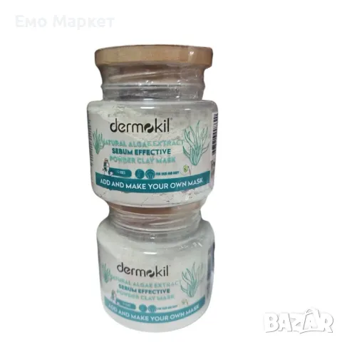Висококачествена пудра-маска, Dermokil Natural Algae Extract Sebum Effective Powder Clay Mask, снимка 2 - Козметика за лице - 50108377