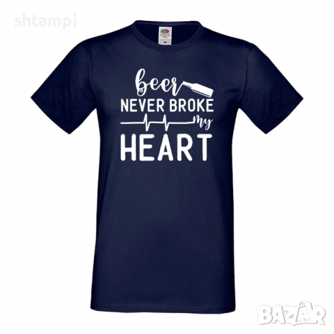 Мъжка тениска, Beer Never Broke My Heart,Бира,Бирфест,Beerfest,Подарък,Изненада,Рожден Ден, снимка 10 - Тениски - 36376815