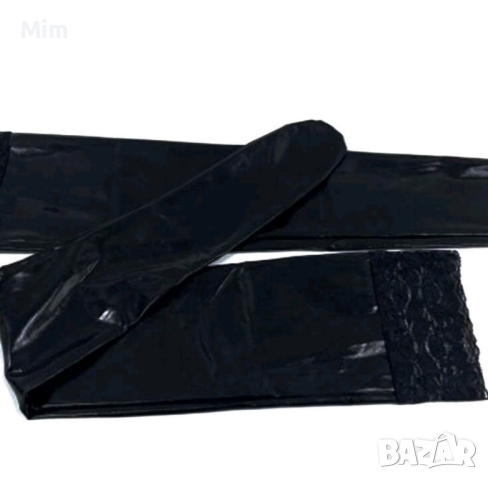 Черни еластични чорапи от лак / винил/, снимка 3 - Клинове - 44638756