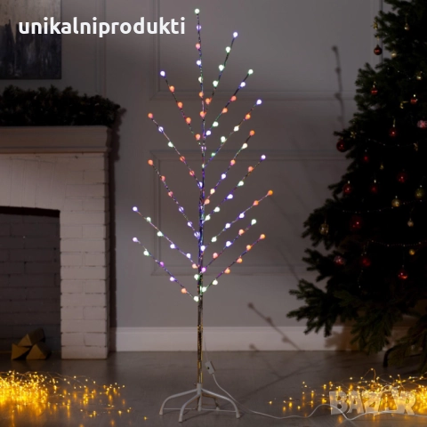 150см коледно светещо дърво с 85 LED топки многоцветна светлина , снимка 2 - Лед осветление - 52265111