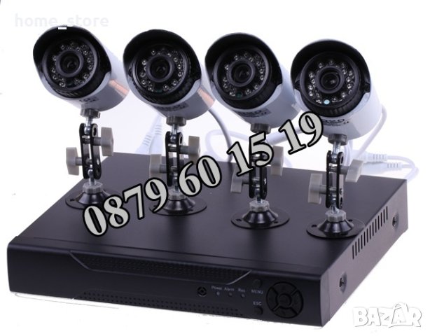 Комплект 4 камери за видеонаблюдение FULL HD AHD + DVR, снимка 2 - Комплекти за видеонаблюдение - 40232731